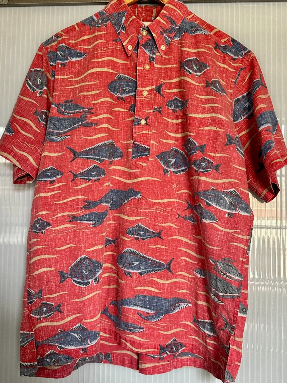 Vintage Reyn Spooner Detrich Varez Hawaiian Fish Aloha Shirt Men's M Hawaii
